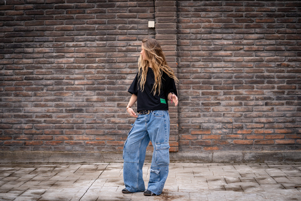 Black/Green Girl Boxy fit