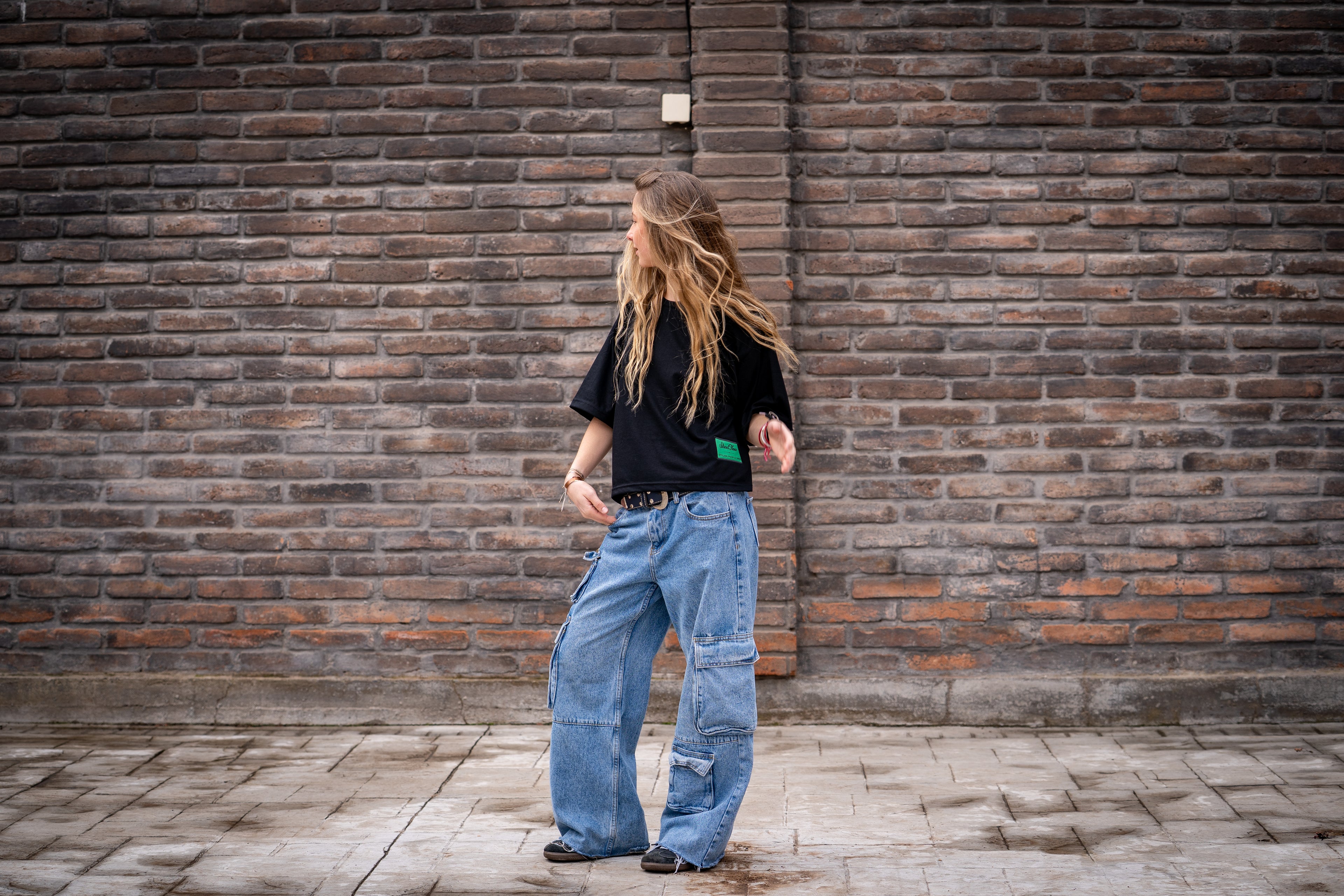 Black/Green Girl Boxy fit